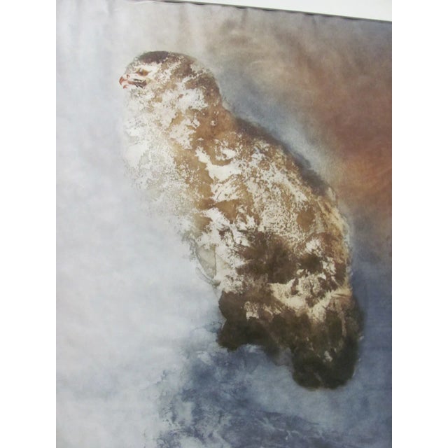 Wood Kaiko Moti "Owl", 36"w X 29"h Print Under Plexi Signed and Numbered 63/65 For Sale - Image 7 of 11