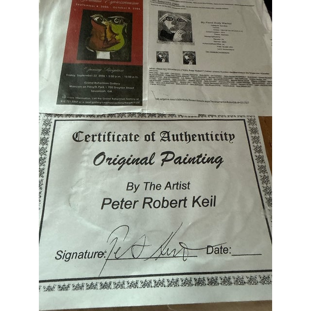 1970s Peter Keil Abstract Cubist Angels Painting For Sale In Atlanta - Image 6 of 6