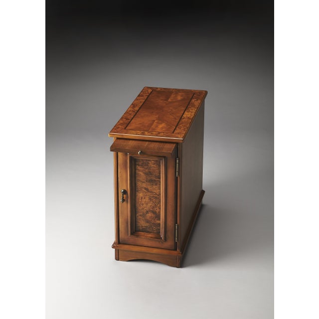 Spritely Home Accent Furniture Harling Cabinet, Medium Brown For Sale - Image 4 of 5