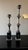 Pair of Global Views Polished Nickel Sculptural Candlesticks, 24.5” & 18.5” For Sale - Image 9 of 11