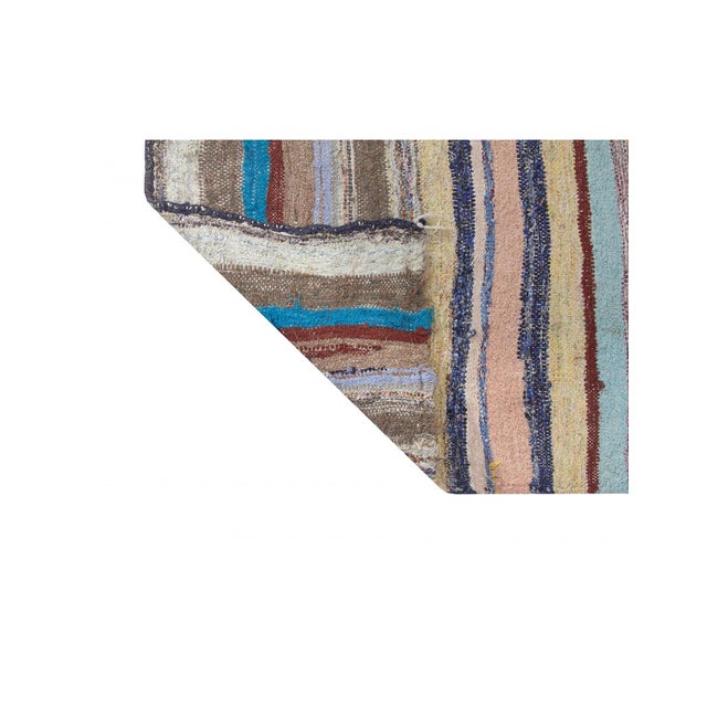 1970s Vintage Turkish Decorative Rag Rug - 5`7" X 9`9" For Sale - Image 5 of 6