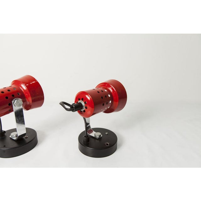 Metal Red and Black Wall Lights, 1970s, Set of 2 For Sale - Image 7 of 18