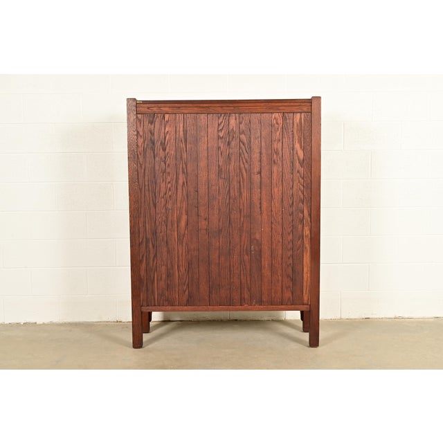 Charles Stickley Antique Mission Oak Arts & Crafts Bookcase Cabinet, Circa 1910 For Sale - Image 12 of 14