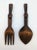 Vintage African Carved Fruitwood Large Scale Fork and Spoon, Set of 2 For Sale - Image 9 of 10