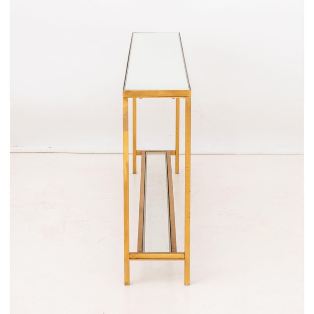Narrow Gilded Iron Console Table For Sale In New York - Image 6 of 6