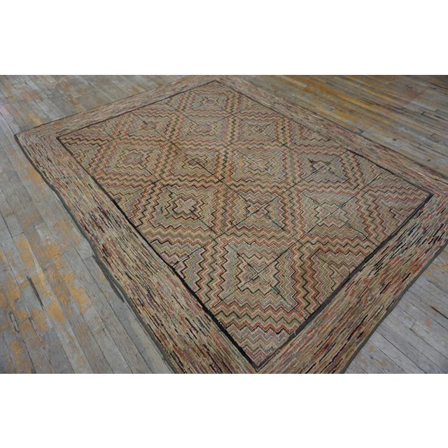 1900 - 1909 Early 20th Century American Hooked Rug For Sale - Image 5 of 12