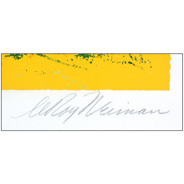 Modern 1973 Touchdown Modern Yellow Serigraph LeRoy Neiman For Sale - Image 3 of 5