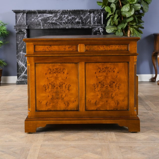 Wood Country Estate Partners Desk For Sale - Image 7 of 16