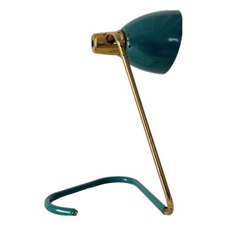 Green Metal Desk Lamp by Robert Caillat, 1950 For Sale