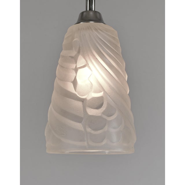 David Gueron Degue A Pair of French 1930 Art Deco Pendant Lights by Degue - 5 Available For Sale - Image 4 of 7