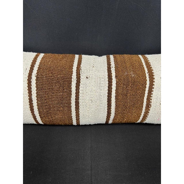 Contemporary Turkish Hemp Pillow Cushion Natural Beige Brown Cushion Cover 14"x40" For Sale - Image 3 of 4