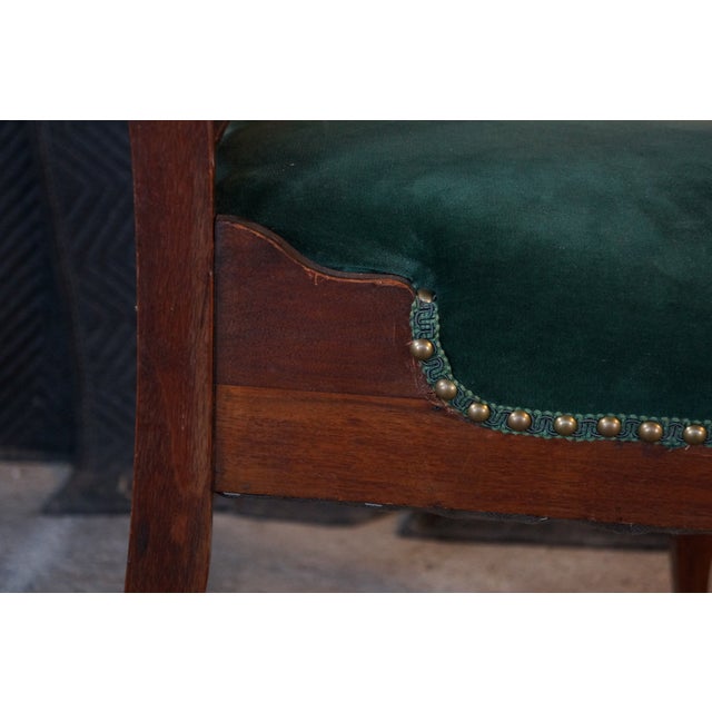 Antique Victorian Eastlake Carved Mahogany Tufted Velvet Parlor Side Chair For Sale - Image 18 of 18