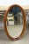Late 20th Century Queen Anne Beveled Oval Cherry Bathroom Wall Vanity Mirror For Sale - Image 4 of 10