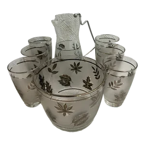 Mid 20th Century Libbey “Silver Leaf” Glassware Set - 8 Pieces