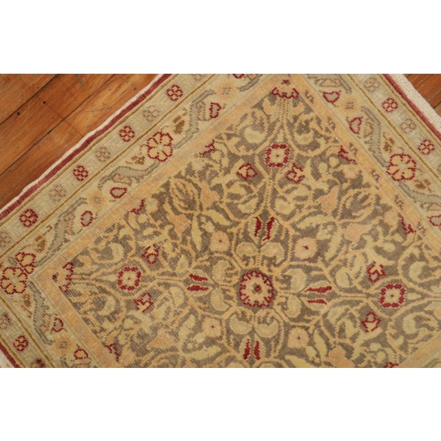Mid-20th century rug depicting colors and palette design by early 20th century Indian Agra rugs Size: 2'2" x 2'4".