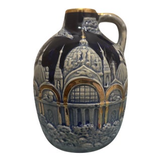 Vintage Tilso Japan Cobalt Blue Porcelain Hand Painted Jug For Sale