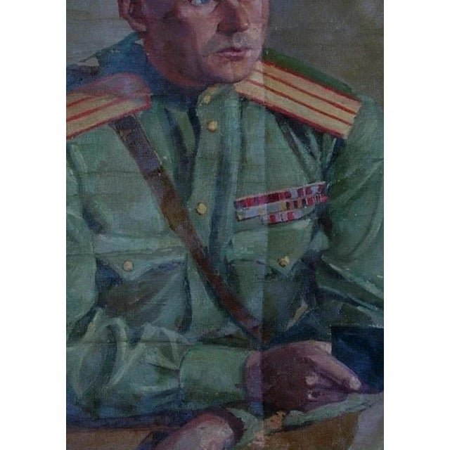 1970s Soldier Portrait Painting, Soviet Socialist Realism Art, Ukrainian Artist 85-59 For Sale - Image 4 of 6