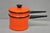 Traditional Vintage Enamel Orange & Black Metal Double Boiler Nesting Pot W/ Lid For Sale - Image 3 of 13