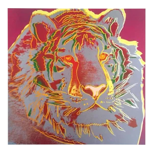 Andy Warhol Estate Vintage 1992 Endangered Species Lithograph Print " Siberian Tiger " 1983