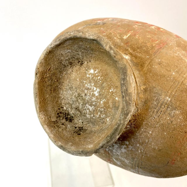 Ceramic Han Dynasty Chinese Painted Pottery Cocoon Jar For Sale - Image 7 of 10