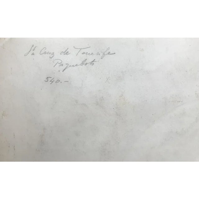 Paper Pierre Desaules, Liner, Santa Cruz De Tenerife, 1953, Gouche on Paper For Sale - Image 7 of 9