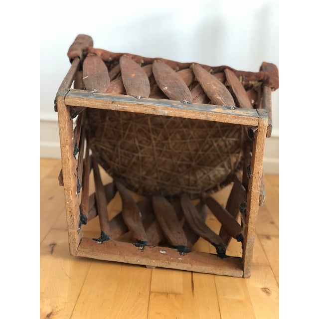 Brown Mexican Equipale Folk Art Chair With Hand-Painted Scene 1930s For Sale - Image 8 of 11