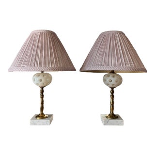 1950s Rare Fenton Coin Dot Lamps - a Pair For Sale