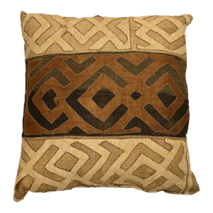 Throw Pillow Made from 19th Century Kuba Textile