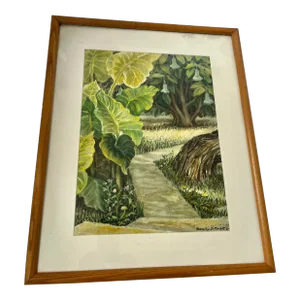 1991 "Olin's Path" Dorothy Dickensen Corbit Watercolor Painting, Framed