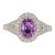 1.6Ct Purple Sapphire Ring With Natural Diamond Halo: Solid 14k Gold, Size 6.75 For Sale