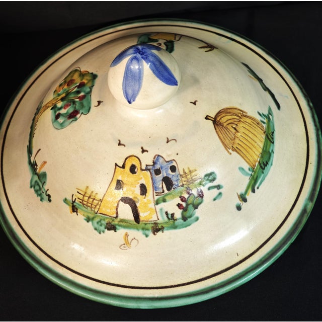 Green Ceramic Majolica Tureen by A. D'Arienzo for Vietri, 1970s For Sale - Image 8 of 17