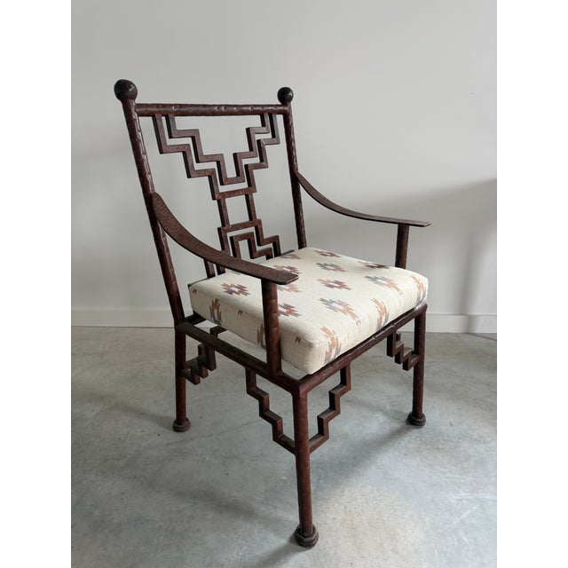 Industrial Steel Square Bistro Table / Desk + Ziggurat Lounge Chair, Set of 2 For Sale - Image 6 of 16