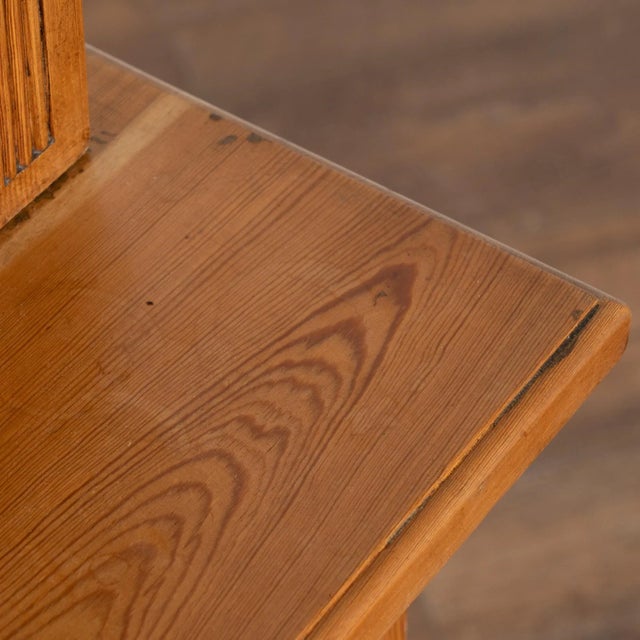 Narrow Pine Bookcase Display Cabinet, Denmark Circa 1900 For Sale - Image 6 of 12