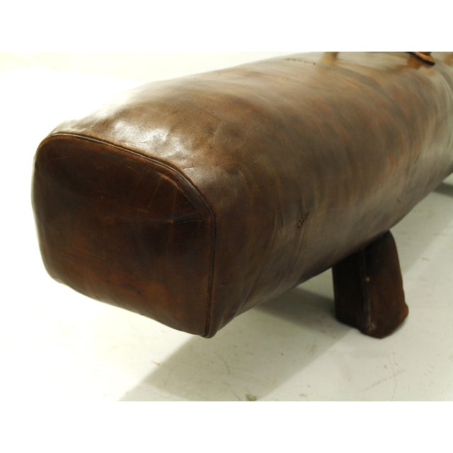 Vintage Leather Gym Pommel Horse Bench, 1900s For Sale - Image 10 of 15
