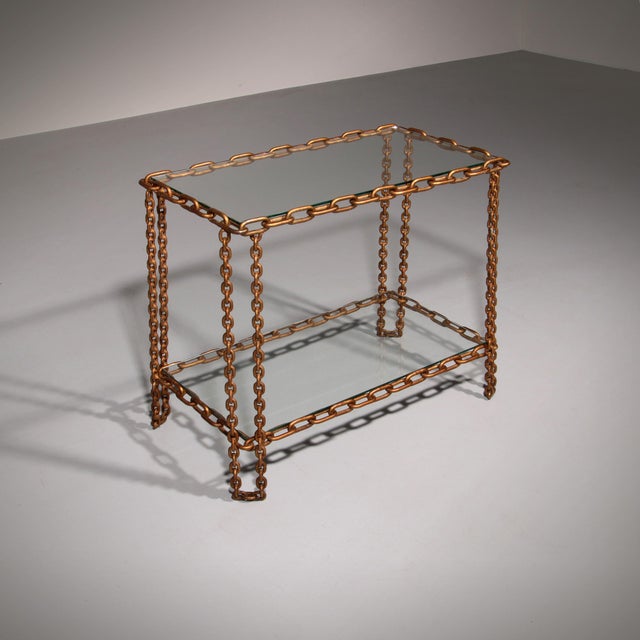Boho Chain Side Table Industrial Elegance,1970 For Sale - Image 10 of 10