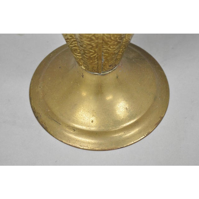Vintage Art Deco Embossed Brass Figural Umbrella Form Umbrella Stand Holder For Sale In Philadelphia - Image 6 of 13