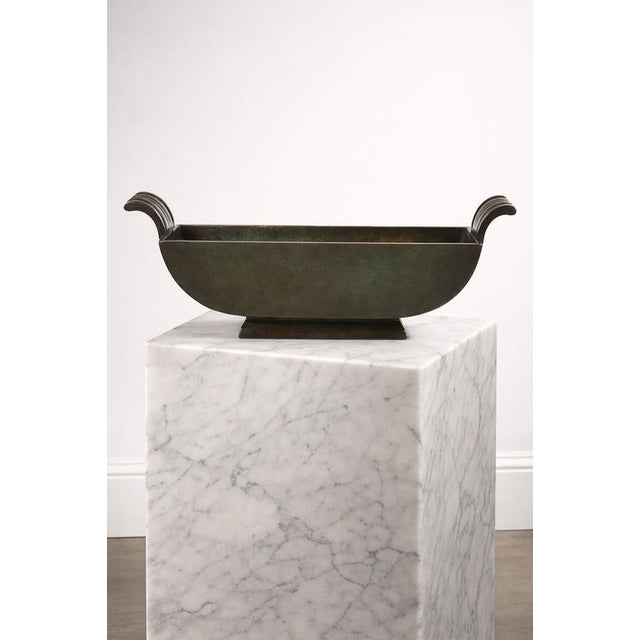 A refined and sculptural swedish art deco bronze jardinière designed by jacob ängman and produced by gab...