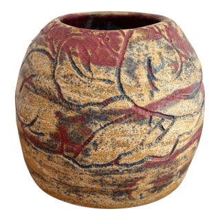 Late 20th Century Studio Pottery Seed Pot Vase For Sale