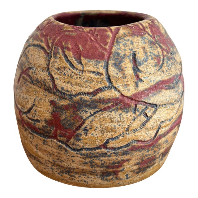Late 20th Century Studio Pottery Seed Pot Vase For Sale