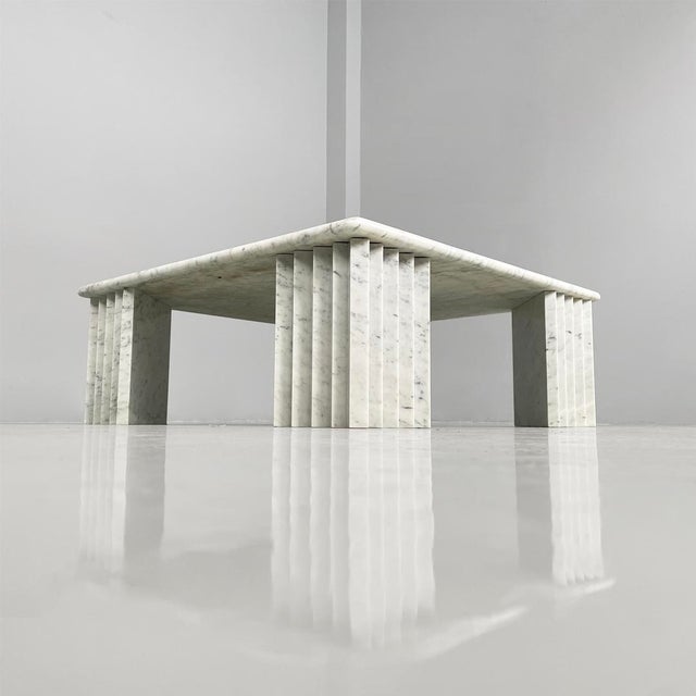 Stone Italian Modern Rectangular Coffe Table in White Marble by Carlo Scarpa, 1980s, 1970s For Sale - Image 7 of 18