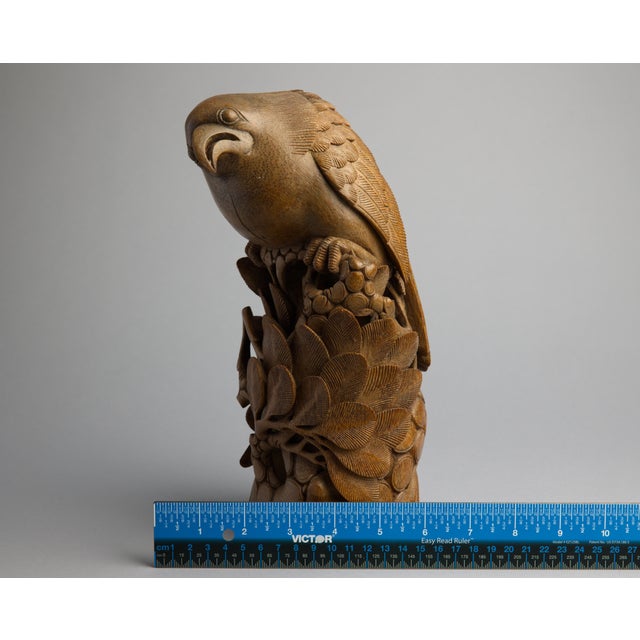 Japanese Meiji Period Carved Boxwood Okimono of a Hawk, Joel & Margaret Chen Collection For Sale - Image 15 of 15