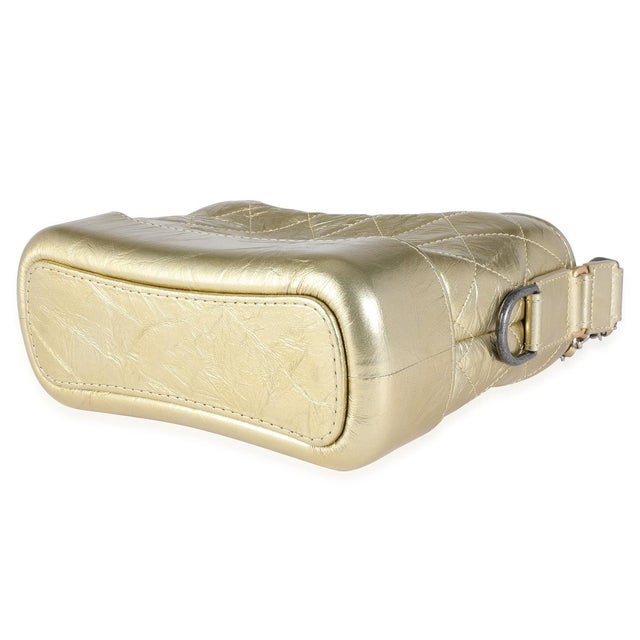 Animal Skin Gold Quilted Calfskin Small Gabrielle Hobo For Sale - Image 7 of 8