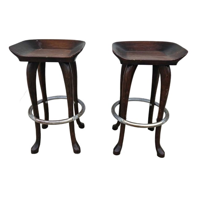1970s Jean of Topanga Counter Stools Set For Sale