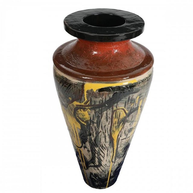 Floor Vase in Faience by Peter Brandes, 1940s For Sale - Image 3 of 4