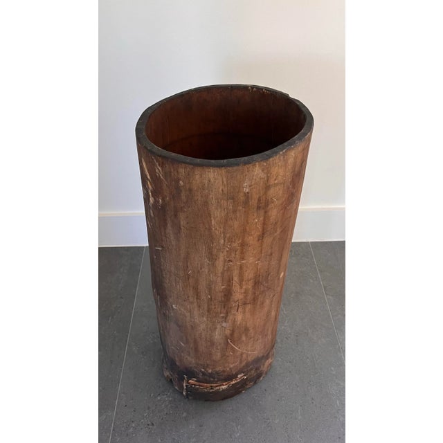 Antique Tree Trunk Barrel or Planter For Sale In Austin - Image 6 of 12