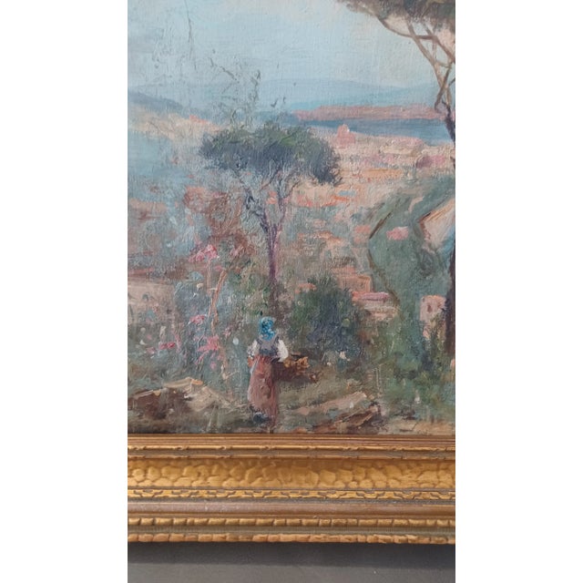 Italian Vintage Italian Gilt Framed Italian Painting For Sale - Image 3 of 3