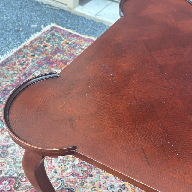 Vintage Italian Parquet Marquetry Top Card Game Table For Sale - Image 4 of 12