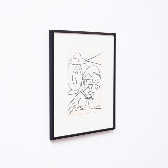 François gilot original lithograph 'the reader'. From the poetry book "pages d'amour" by andré verdet, editions raison...