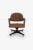 Edward Wormley for Dunbar tufted cantilevered desk chair in spinneybeck saddle leather, reupholstered. Also features solid...