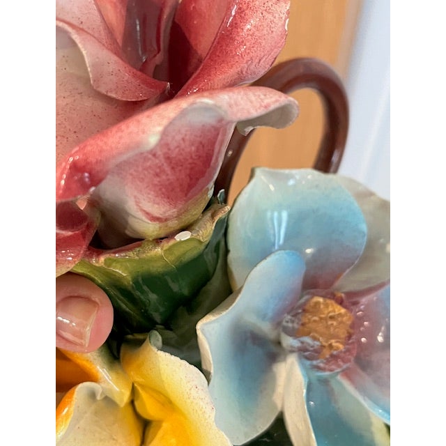 Ceramic Vintage Capodimonte Floral Centerpiece For Sale - Image 7 of 8